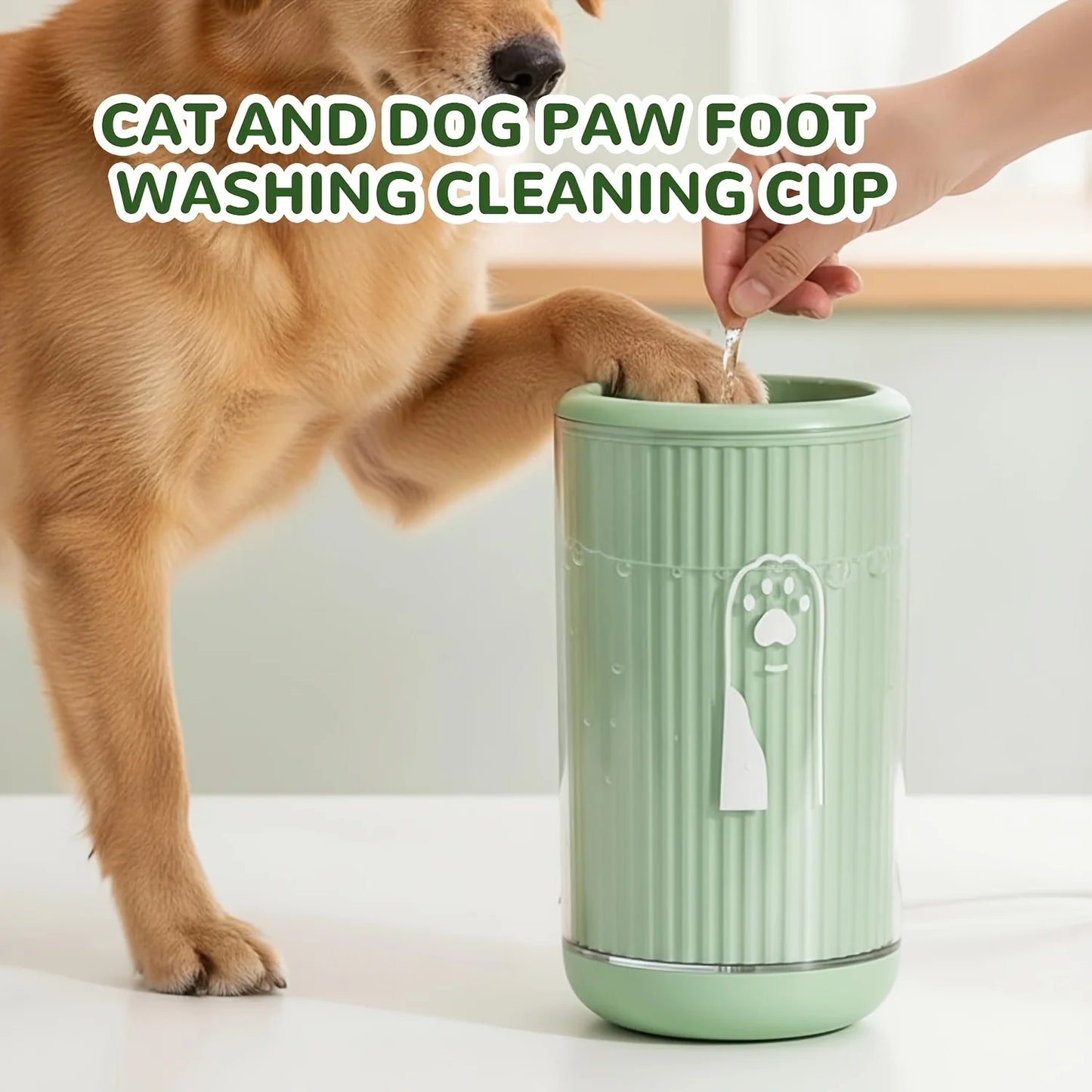 2-In-1 Pet Dog Paw Washing Cup with 2 Paw Drying Towels, No-Rinse Dog Paw Cleaner, Suitable for Small and Large Dogs